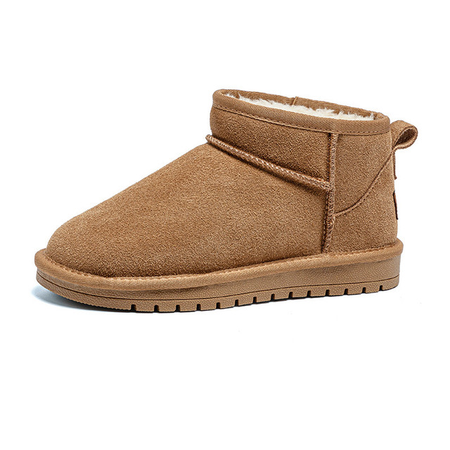 Mowa's same style MOWA winter style plus velvet thickened snow boots non-slip warm short boots for women suede fur one-piece men's