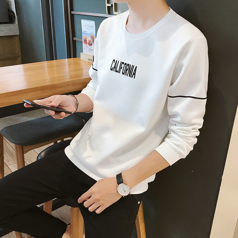 2019卫衣男长袖t恤早秋新款潮流宽松男生体恤打底衫秋季上衣服潮