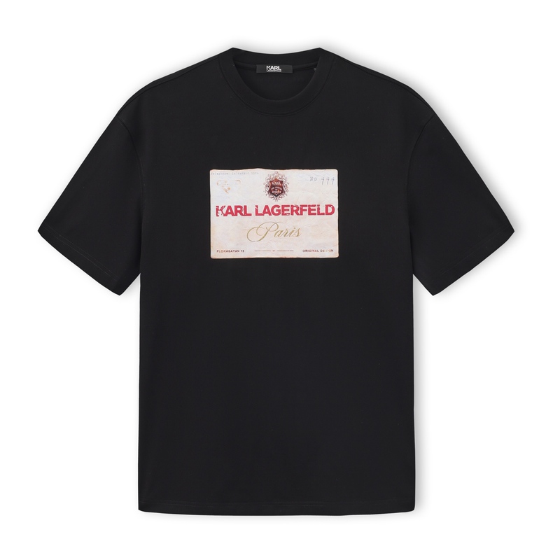 Karl Lagerfeld Men's Clothing 2026 Summer New Karl Lagerfeld Oversized Short-Sleeve T-Shirt Authentic