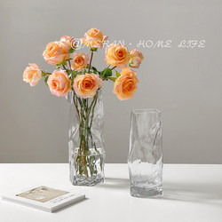 Light Luxury Simple Geometric Creative Glass Vase Transparent Hydroponic Flowers Living Room Table Flower Arrangement Decorative Ornaments ins