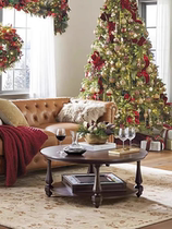 American retro solid wood coffee table for small apartments round tea table French balcony small table tea table side table combination