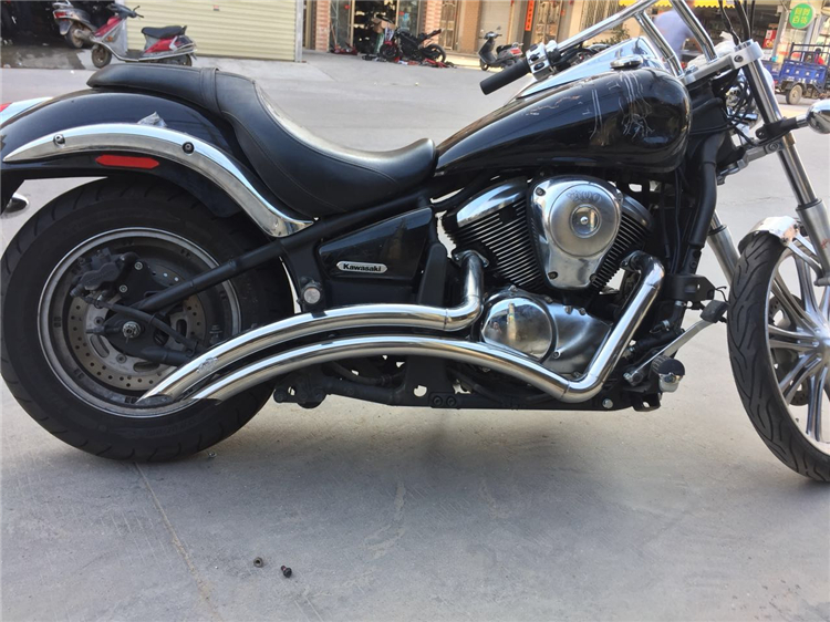 Xe máy hành trình Kawasaki Vulcan 900 VN900 sửa đổi bằng thép không gỉ ống xả retro - Ống xả xe máy bô xe máy dream