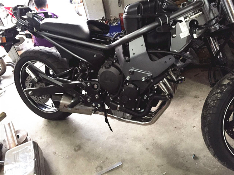 Yamaha XJ6N sửa đổi ống xả Tianzhu TOCE thẳng hàng chiên thép không gỉ mặt trước phần ống xả đầy đủ dày - Ống xả xe máy 	pô xe máy wave