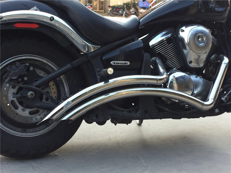 Xe máy hành trình Kawasaki Vulcan 900 VN900 sửa đổi bằng thép không gỉ ống xả retro - Ống xả xe máy bô xe máy dream