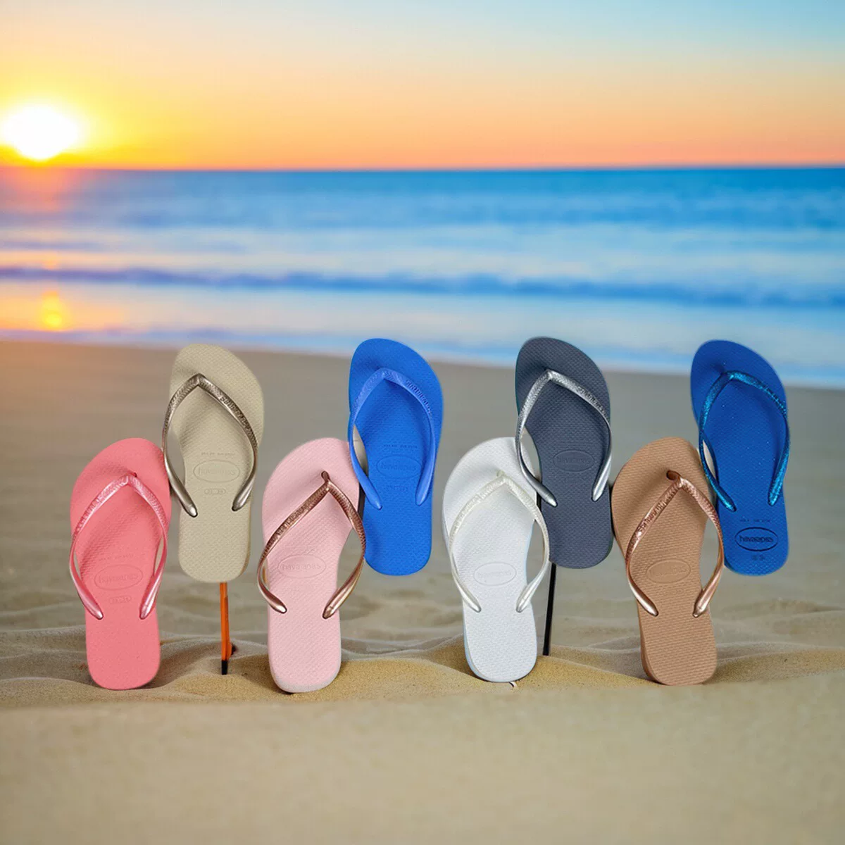 [Оригинальные сланцы Havana Havaianas женские шлепанцы с узкой подошвой противоскользящие]