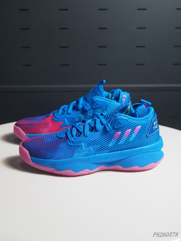 Adidas Lillard 8 Big Kids Low-Top Fabric Breathable Shock-Absorbing Wear-Resistant Sports Basketball Shoes Gy2916