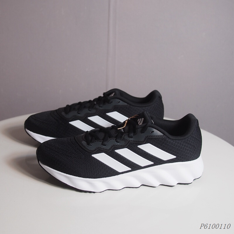 Adidas Switch Move Men's Low-Top Breathable Shock-Absorbing Classic Black and White Three-Stripe Running Shoes Id5253