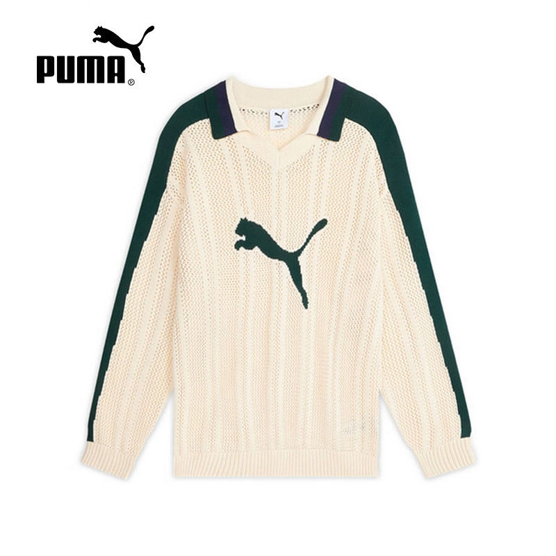 Zhang Linghe's Same Classic T7 Long-Sleeved Sports Polo Shirt for Men and Women Puma Knitted Sweater 639810-87