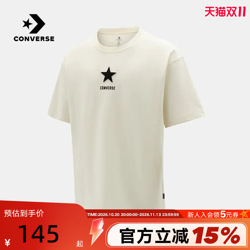 Converse 2026 Autumn Men's Sports Casual Short-Sleeved Five-Pointed Star Simple and Versatile T-Shirt Mck057-W2Y