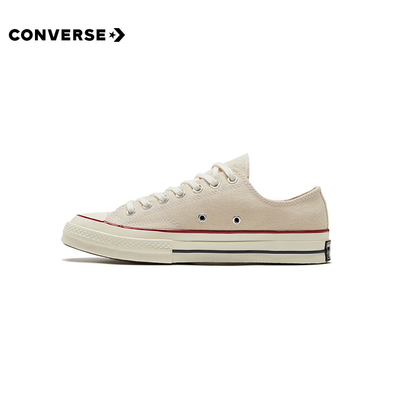 Converse Men's and Women's Shoes 1970S Classic Three-Star Logo Low-Top Canvas Shoes Off-White Sneakers 162062C
