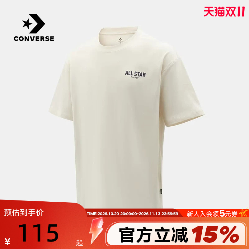 Converse 2026 Autumn Men's Sports Short-Sleeved Cotton Breathable Casual Versatile T-Shirt Mck074-W2Y