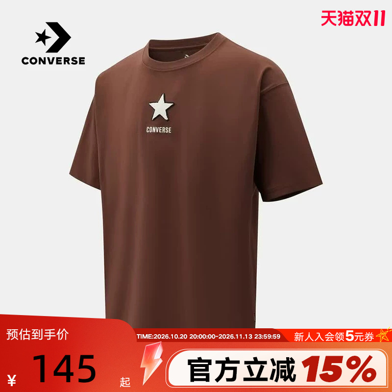 Converse 2026 Autumn Men's Sports Casual Short-Sleeved Five-Pointed Star Simple and Versatile T-Shirt Mck057-Pf9