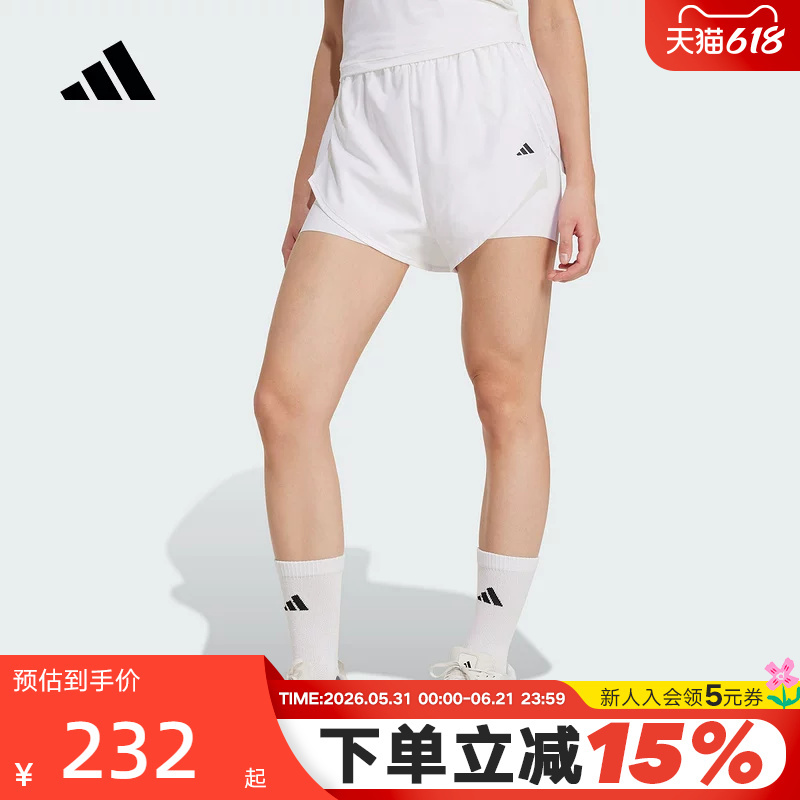 Adidas Adidas Two-In-One Sports Fitness Three-Quarter Pants Summer Women's Woven High-Waisted Shorts Kb3141