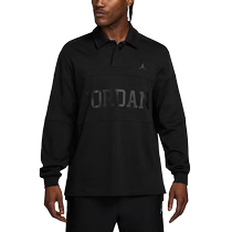 JORDAN Nike Mens Long Sleeve T-Shirt Breathable Loose Sports Printed Spliced ​​Lapel POLO Shirt FV7262-010