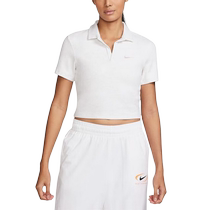 Nike womens short-sleeved lapel POLO shirt breathable embroidered small hook short sports T-shirt DV7885-051
