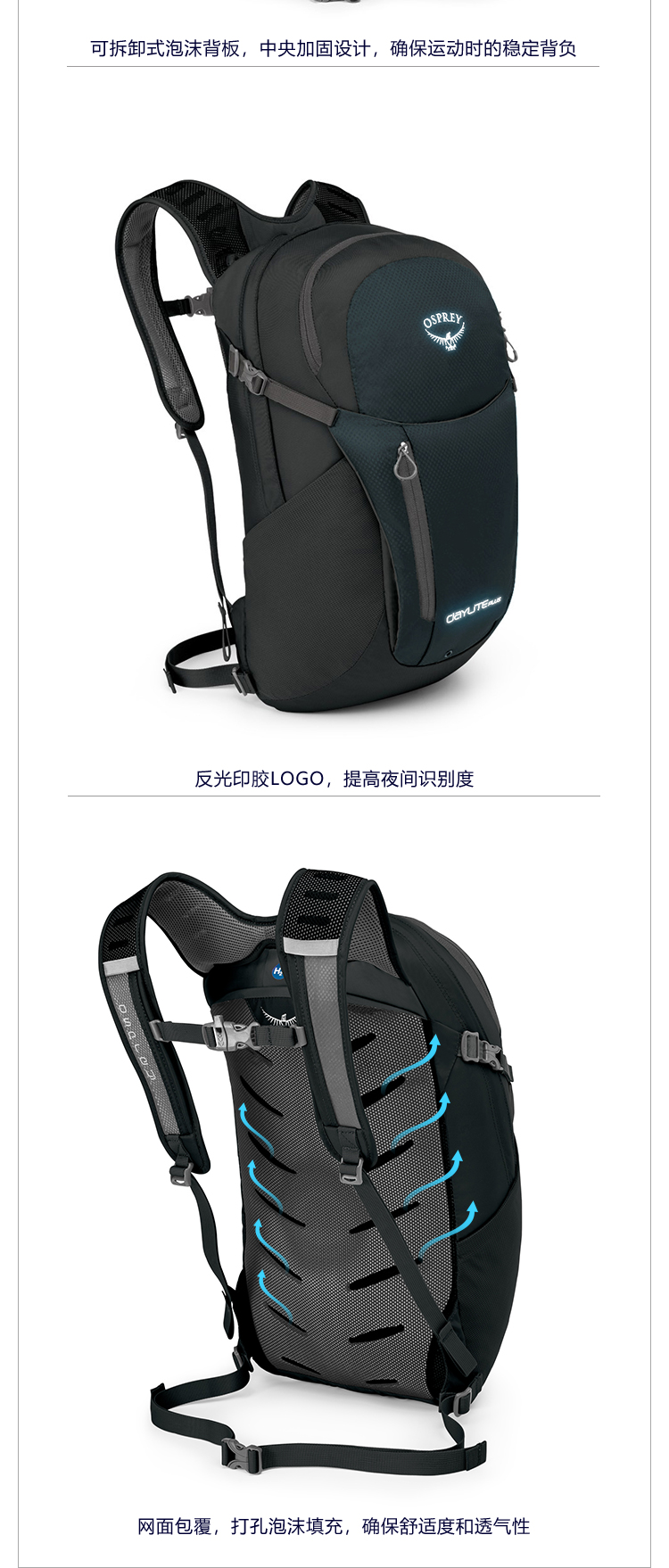 OSPREY DAYLITE PLUS 日光+ 户外运动双肩包 20L 图4