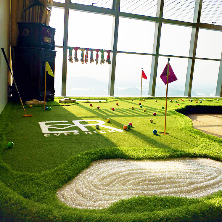 Custom Interior Home Office Mini Golf Practice Embed Sand Artificial Lawn National Construction