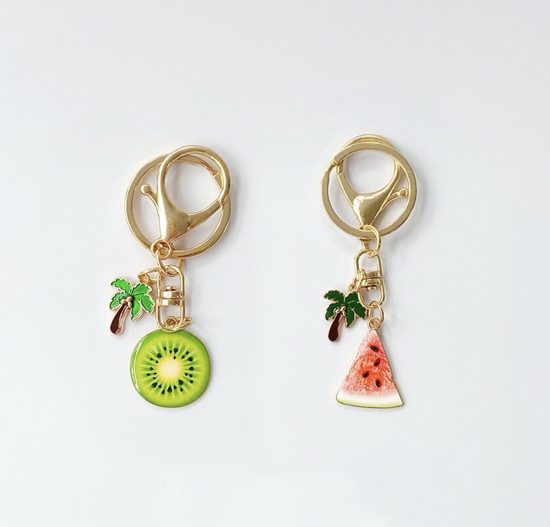 Fresh Summer Fruit Pie Car Keychain Kiwi Watermelon Couple Classmates Bag Pendant Gift Fresh Summer Fruit Pie Car Keychain Kiwi Watermelon Couple Classmates Bag Pendant Gift