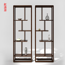 New Chinese solid wood ancient frame Zen Dobao Pavilion display stand modern simple bookshelf hotel club furniture customization