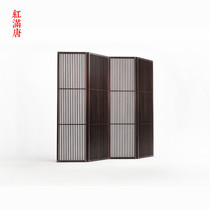 New Chinese style solid wood screen partition porch foldable hollow screen simple folding screen living room Zen modern furniture