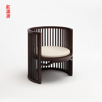 New Chinese solid wood single chair sofa chair modern negotiation chair hotel club circle chair sales office leisure chair furniture
