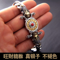 Ancient silver boat S925 silver jewelry money money Brave Mens bracelet personality tide retro Amulet jewelry