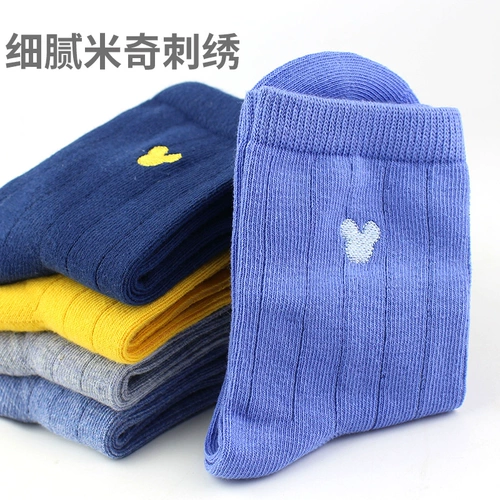 Дисней, детские хлопковые носки для мальчиков, осенние гольфы для школьников, подходит для подростков, средней длины