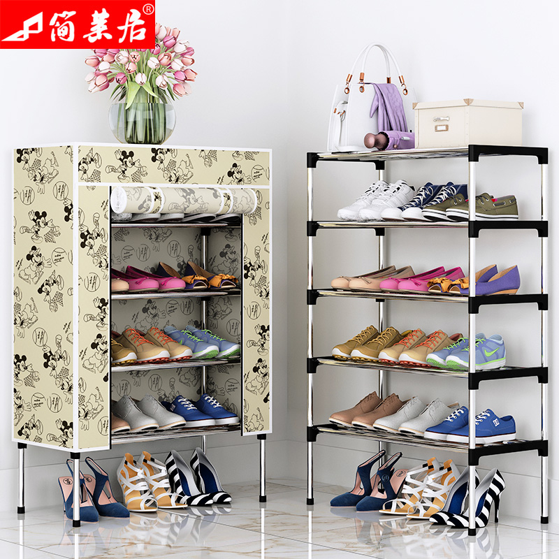Shoe rack simple multi-storey home economy dustproof cloth shoe cabinet dormitory large capacity door shoe rack indoor good look