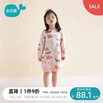 Mille Fish Girl Dress Girl Dress Spring Autumn Winter Long Sleeves New Childrens Dress Princess Straight Drum Dresses