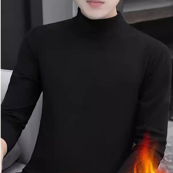 Men's sweater autumn and winter thickened velvet half-collar sweater top warm slim sweater bottoming shirt Men's sweater autumn and winter thickened velvet half-collar sweater top warm slim sweater bottoming shirt