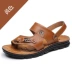 Mùa hè mới da nam dép thoáng khí Dép La Mã và dép đi trong nhà đi biển giày sandal Sandal