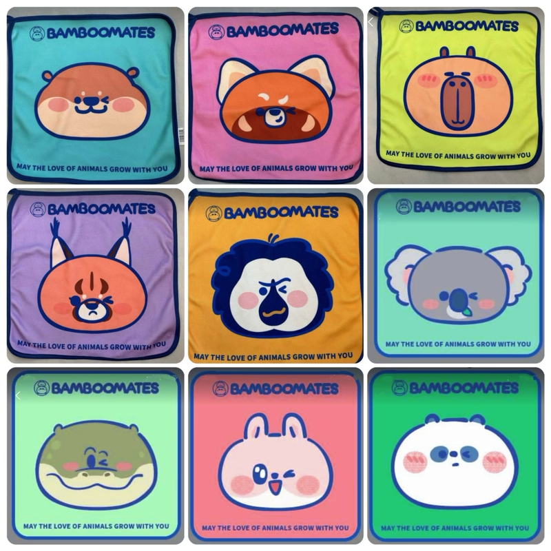 Red Mountain Zoo Cultural and Creative Mini Towel Hand Towel Dudu White Surface Monk Face Monkey Size Panda Koala Handkerchief