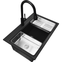 Submarine black quartz stone sink large single sink kitchen sink white granite single sink set dishwasher