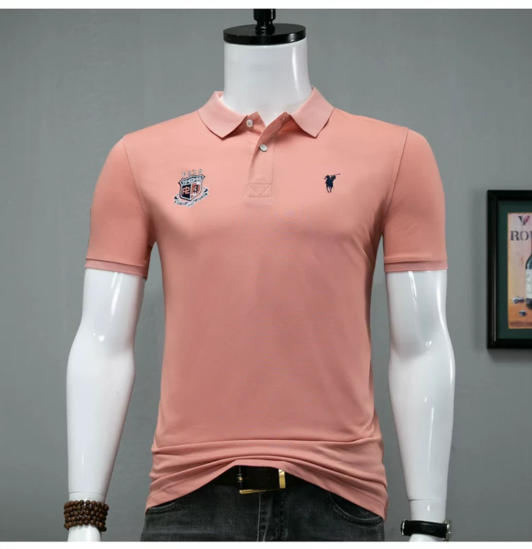 Thương hiệu quốc tế quần áo nam tên lớn cotton ve áo nam Áo thun ngắn tay châu Âu và Mỹ thương hiệu áo sơ mi POLO thủy triều phong cách Hồng Kông - Polo t shirt polo