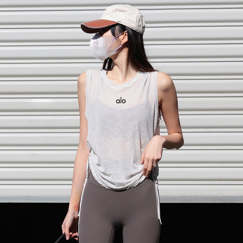 Outlet Clearance Sports Short-Sleeve Sleeveless Loose Yoga Top Thin Running Quick-Dry Shirt Women's Training Fitness Vest