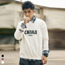 Furnace CHINA autumn round neck pullover clothes men loose Tide brand letter printing base jumper top tide