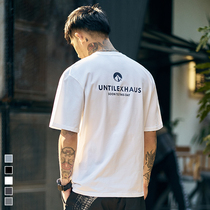 Furnace products Summer Japanese Tide Brand Fashion Print Short Sleeve T-shirt Mens base shirt Cotton Loose Half Sleeve Body Clothes