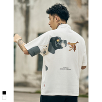 Furnace summer Tide brand polo shirt mens short sleeve loose trend Japanese lapel half sleeve T-shirt Hong Kong style Paul shirt tide