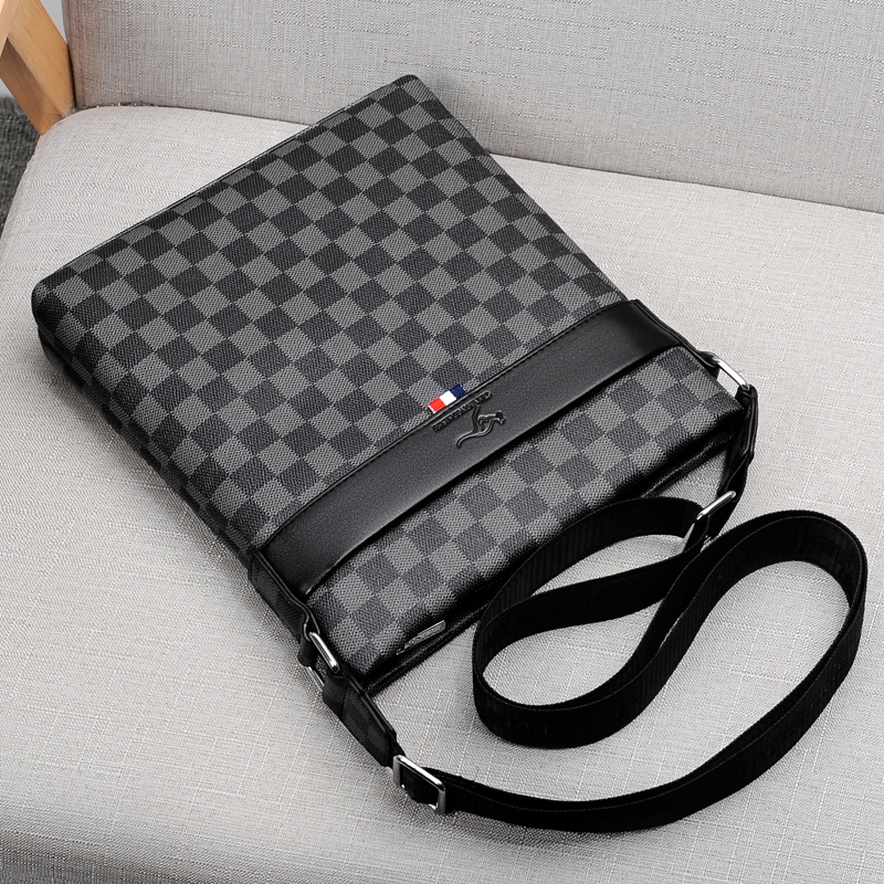 Men's Bags Shoulder Bag Youth Vertical Messenger Bag Men's Bag Casual Plaid Backpack Fashion Trend Small Bag New