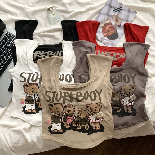 Сладкий и пряный плотный печатный жилет с фиксированной подушкой летнее похудение с дикой мухой