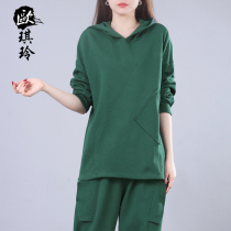 Sister-in-law Spring New Art Art retro pure color Long sleeves 100 hitch Tightness Casual Loose and Lean Weaters 902