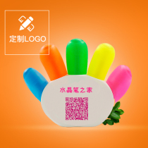 Factory direct supply finger-shaped highlighter pen large head stroke focus color pen marker custom printing logo