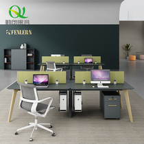 Baking Varnish Staff Desk Brief Brief Modern Office Four Computer Desk Sub Open Cassette Light Extravagant Office Furniture