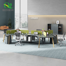 Profiled Staff Desk Brief Modern Office Furniture Creative Design Company 3 6 People Employees Table And Chairs Combination