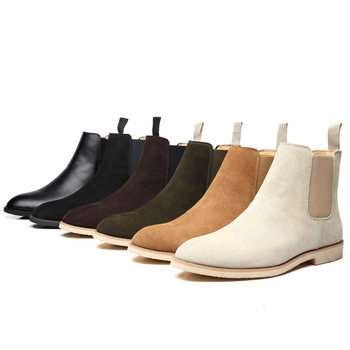 Pointed toe chelsea boots men's martin boots british style authentic