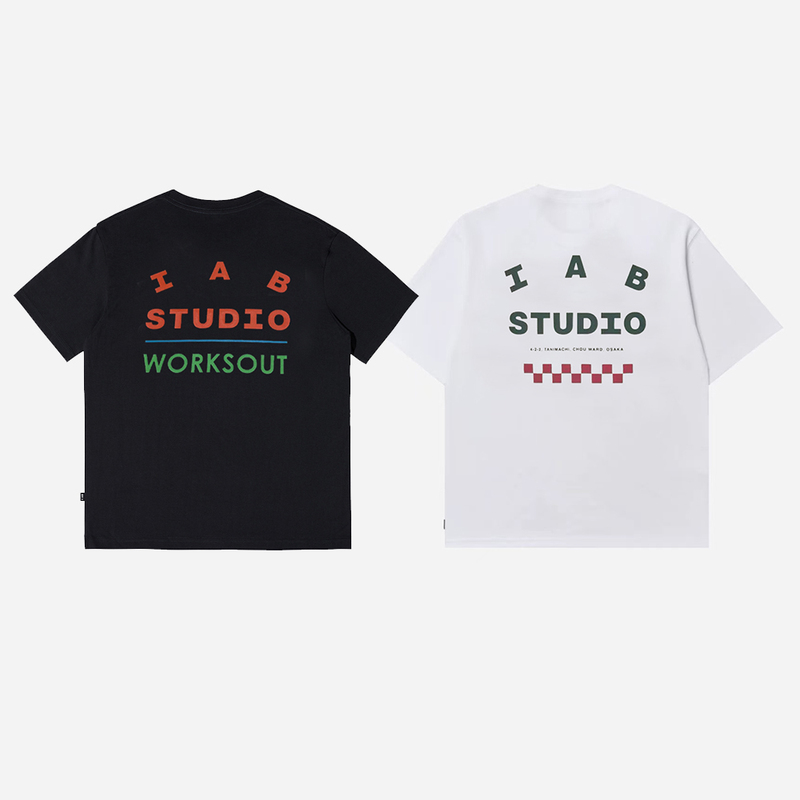 Iab Studxo X Worksou Tee Joint Brand Trendy Unisex Couple Basic Short-Sleeve T-Shirt Top