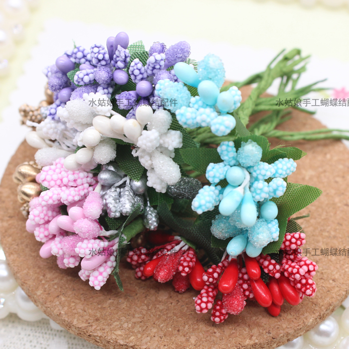 diy hair accessories flower headband ring material simulation bouquet material pistil core small flower spike corsage wrist flower decoration