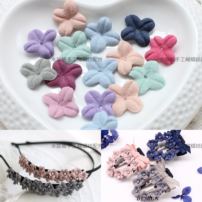1 5cm Superfiber small flowers small four petals diy Han hairpin material handmade hair accessories
