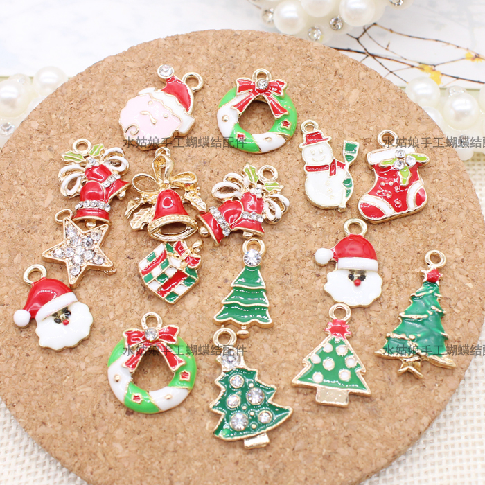 Christmas Small Pendant Small Pendant Pendant Pendant Handmade Diy Butterfly Knot Hair Accessories Clip Headwear Material Accessories