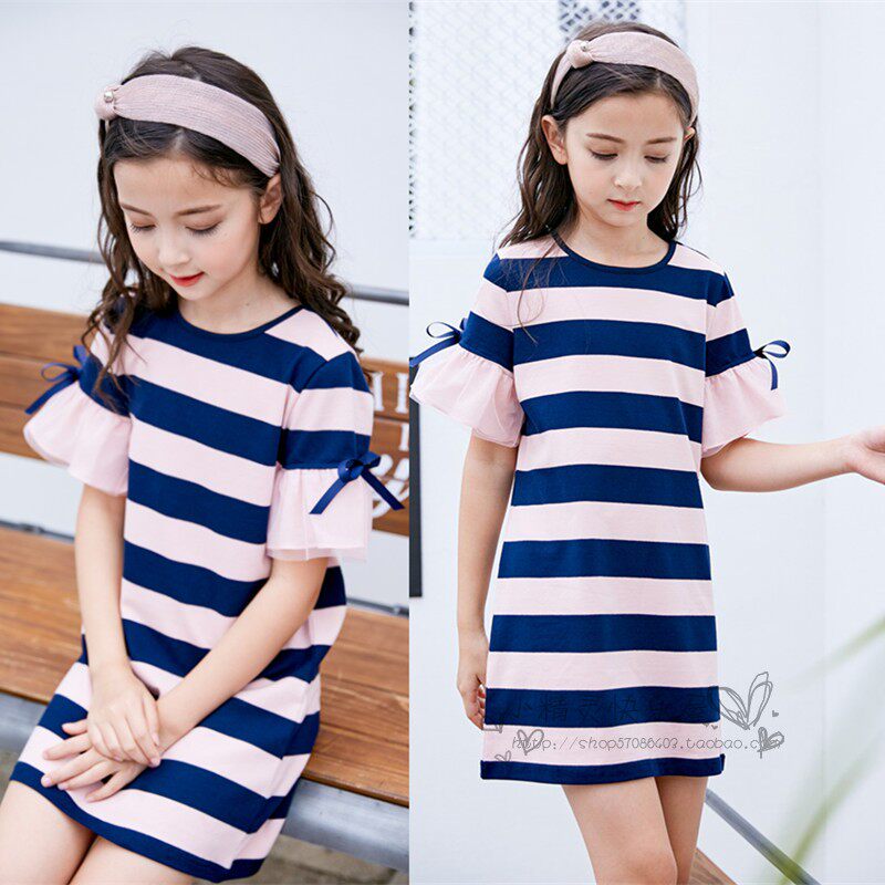 Sibeixiu Girls short-sleeved T-shirt summer new Korean version 2021 children's children's half-sleeve Western style long-sleeved T-shirt